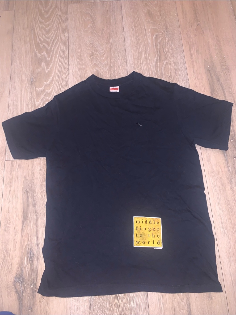 Supreme Middle Finger to the World Tee Navy Size: Small